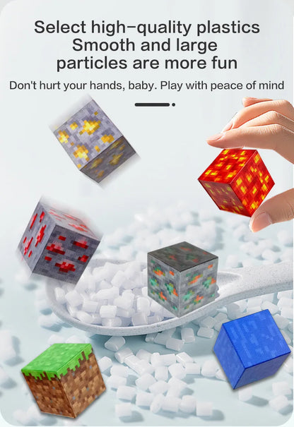 مكعبات بناء مغناطيسية عالم المناجم 500 قطعة | ألعاب STEM +6 سنوات | نُمو