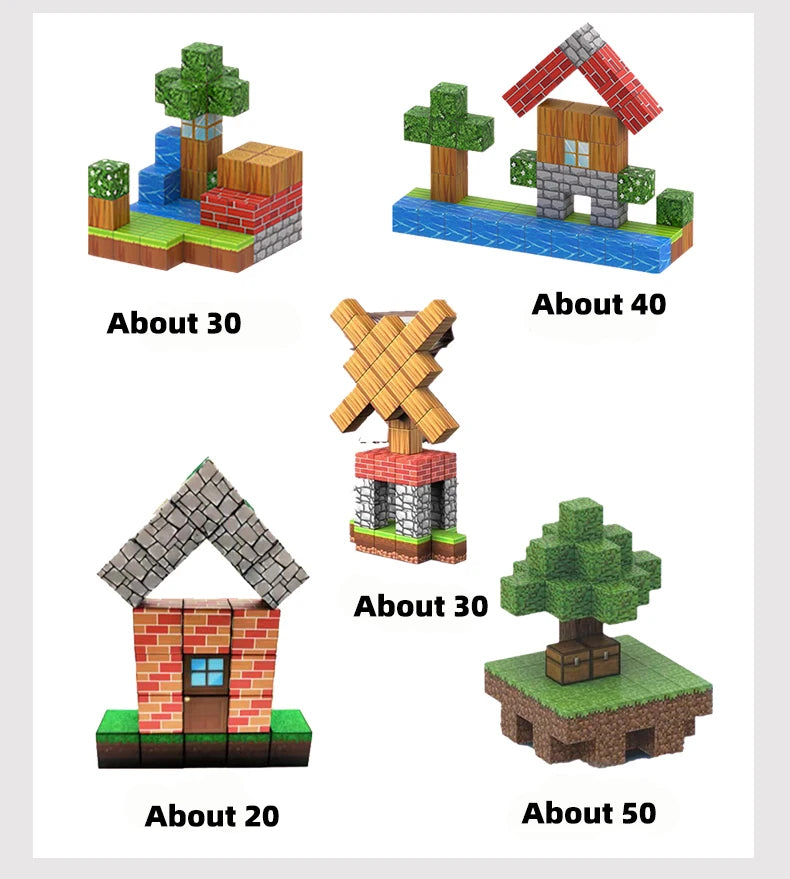 مكعبات بناء مغناطيسية عالم المناجم 500 قطعة | ألعاب STEM +6 سنوات | نُمو
