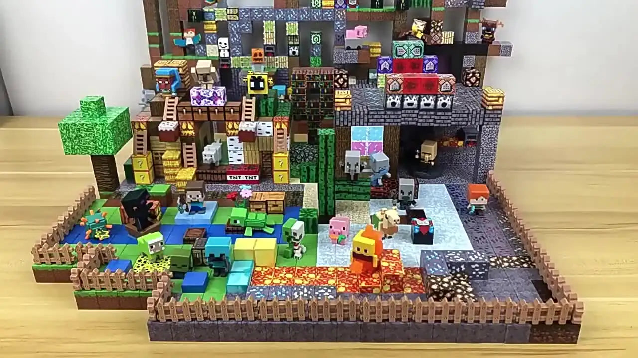 مكعبات بناء مغناطيسية عالم المناجم 500 قطعة | ألعاب STEM +6 سنوات | نُمو