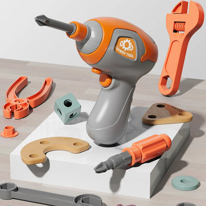 مجموعة أدوات المهندس الصغير DIY مع حفار كهربائي | ألعاب STEM ومونتيسوري +3 سنوات | نُمو