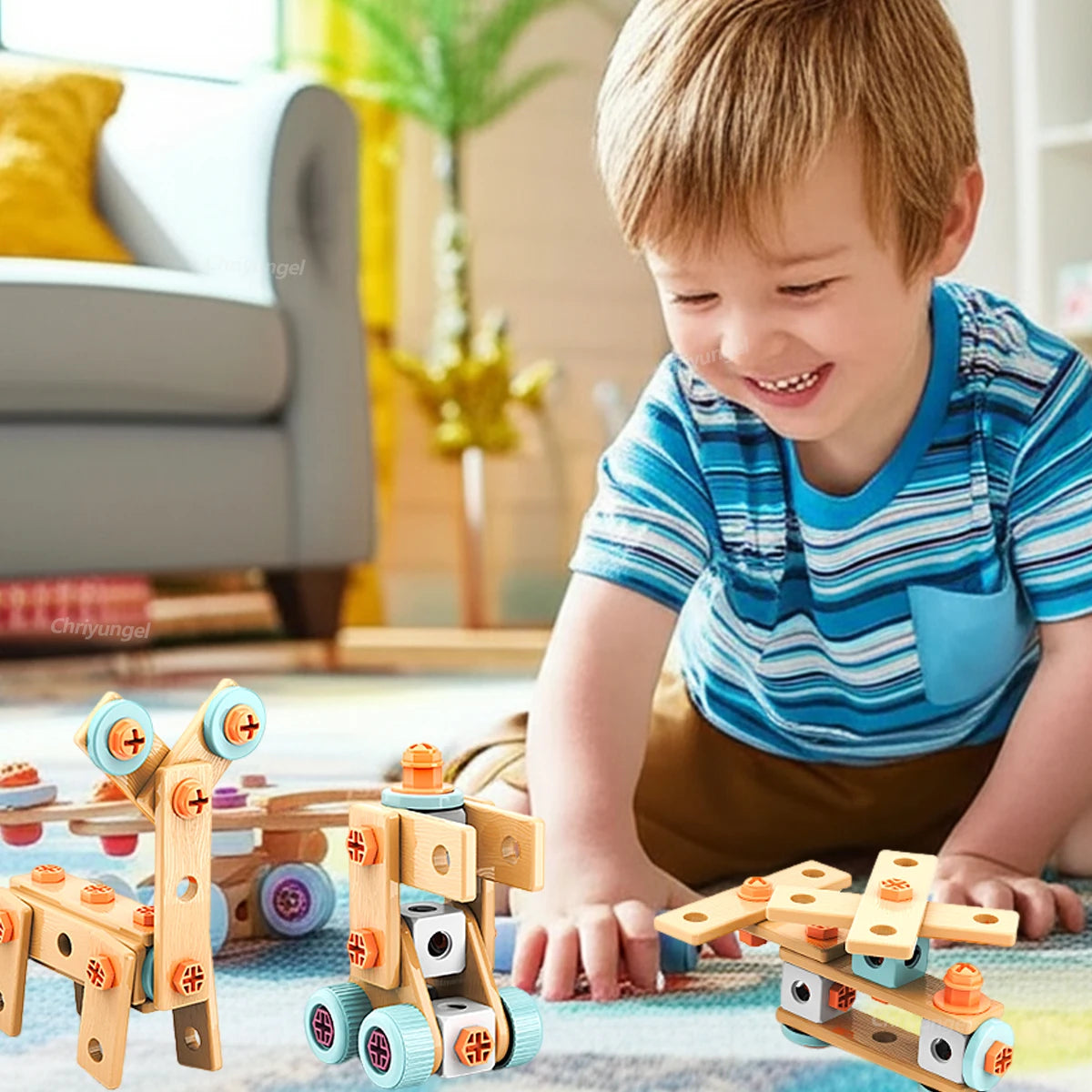 مجموعة أدوات المهندس الصغير DIY مع حفار كهربائي | ألعاب STEM ومونتيسوري +3 سنوات | نُمو