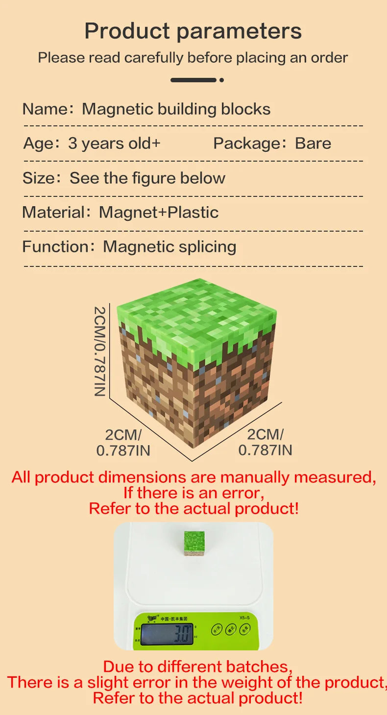 مكعبات بناء مغناطيسية عالم المناجم 500 قطعة | ألعاب STEM +6 سنوات | نُمو