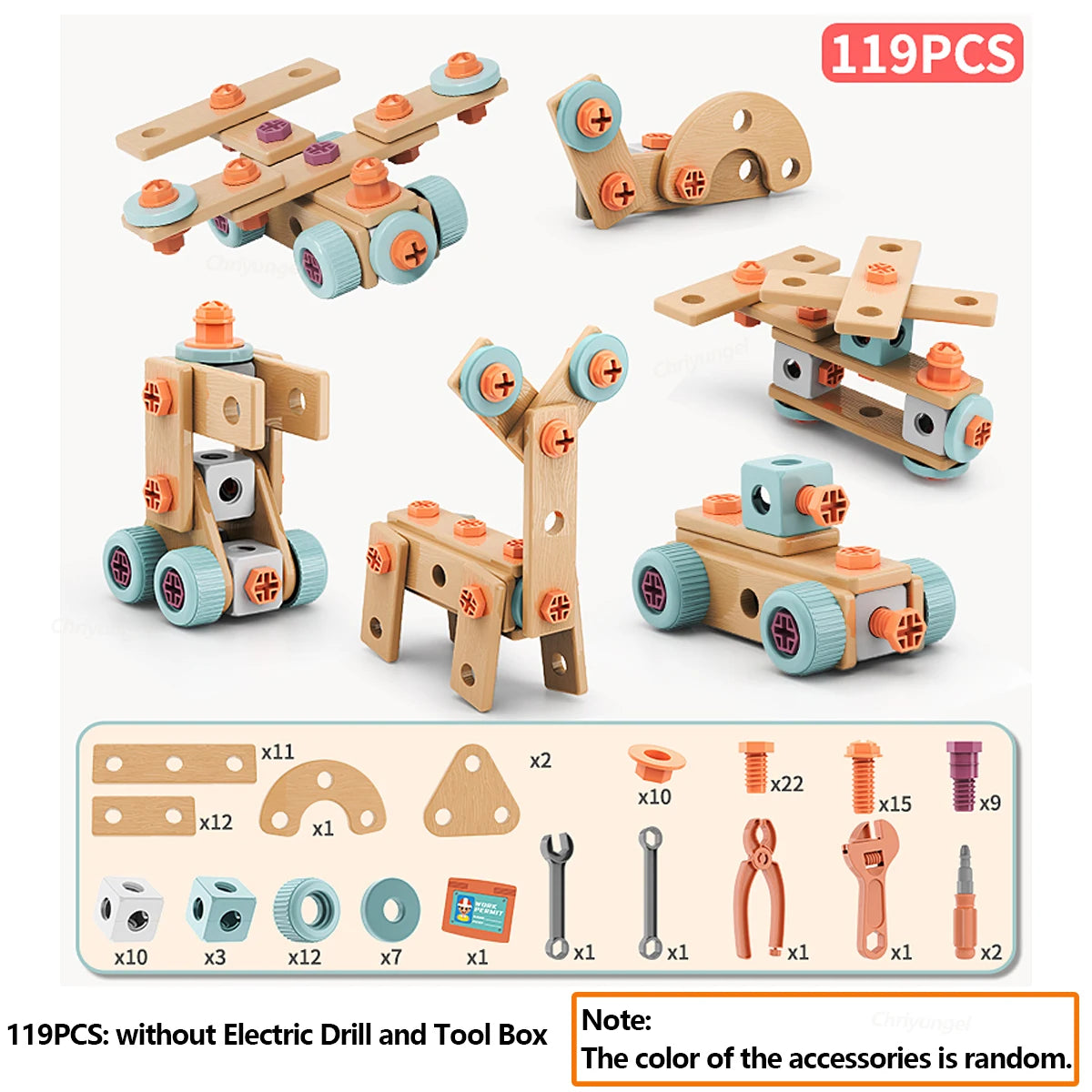 مجموعة أدوات المهندس الصغير DIY مع حفار كهربائي | ألعاب STEM ومونتيسوري +3 سنوات | نُمو